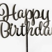 GoBake Happy Birthday Cake Topper – Silver