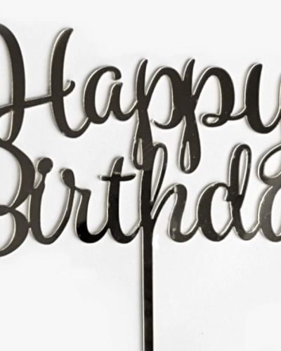 GoBake Happy Birthday Cake Topper – Silver