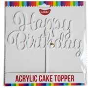 GoBake Happy Birthday Cake Topper – White