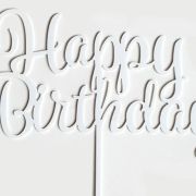 GoBake Happy Birthday Cake Topper – White