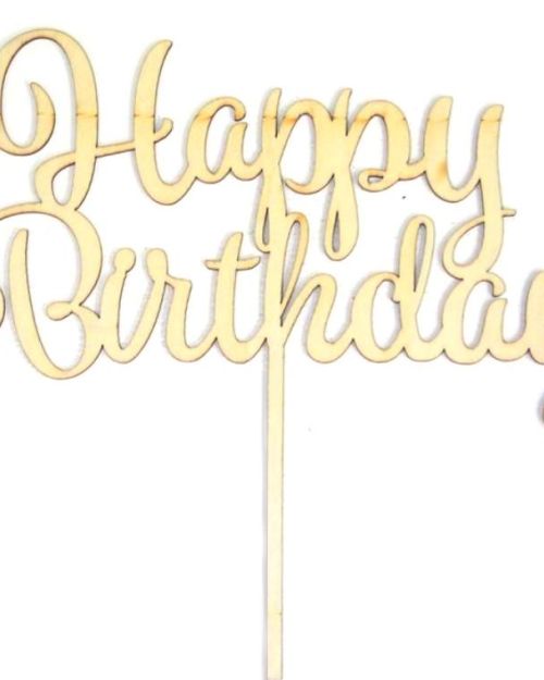 GoBake Happy Birthday Cake Topper – Wood