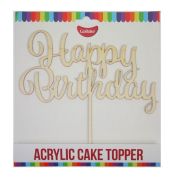 GoBake Happy Birthday Cake Topper – Wood