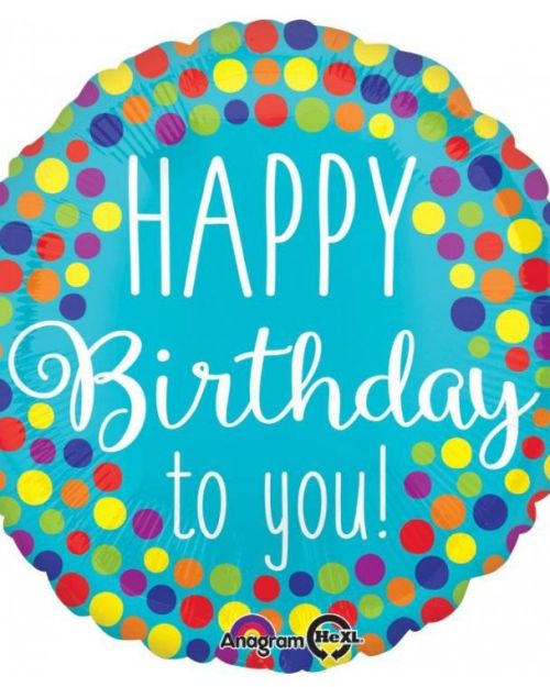 Happy Birthday Dots Foil Balloon