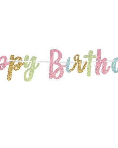 Happy Birthday Glitter Banner