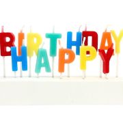 Happy Birthday Word Candles – Brights