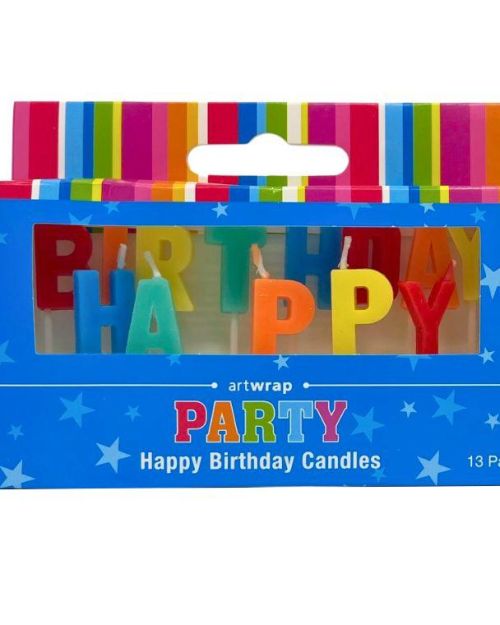 Happy Birthday Word Candles – Brights