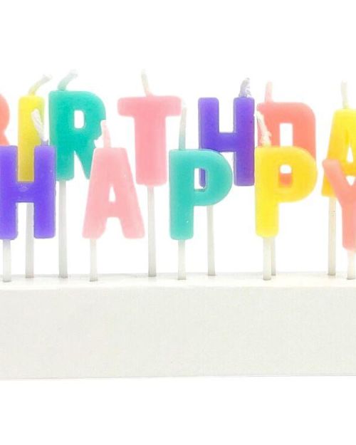 Happy Birthday Word Candles – Pastels