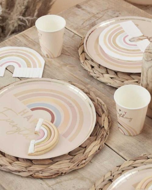 Happy Everything Rainbow Plates 8pk