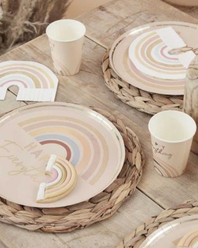 Happy Everything Rainbow Plates 8pk
