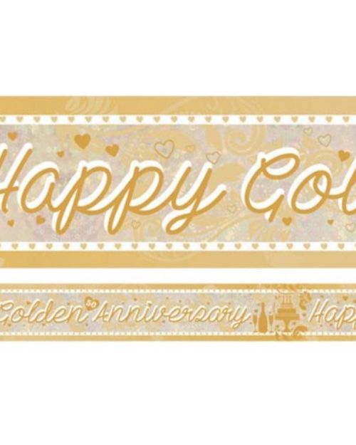 Foil Happy Golden Anniversary Banner