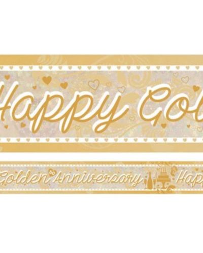 Foil Happy Golden Anniversary Banner