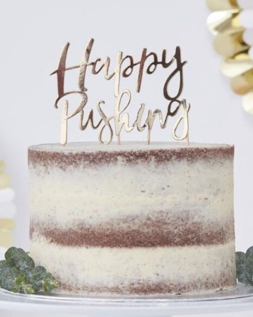 Happy Pushing Baby Shower Cake Topper