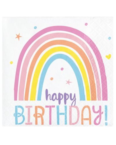 Happy Rainbow Beverage Napkins 16pk