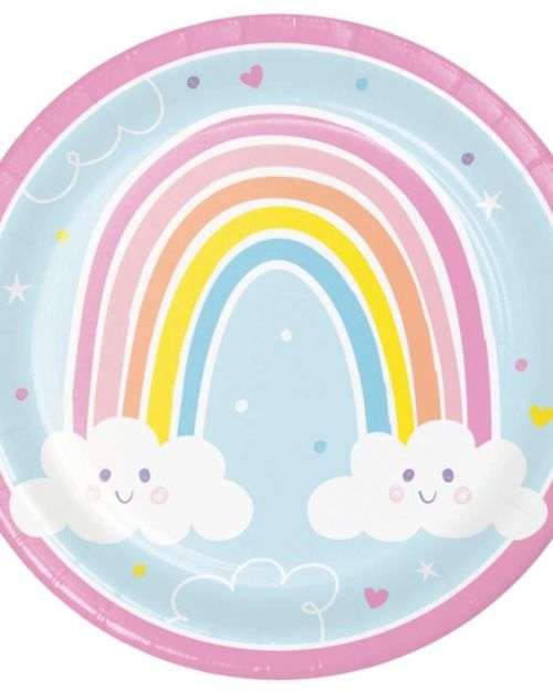 Happy Rainbow Dinner Plates 8pk