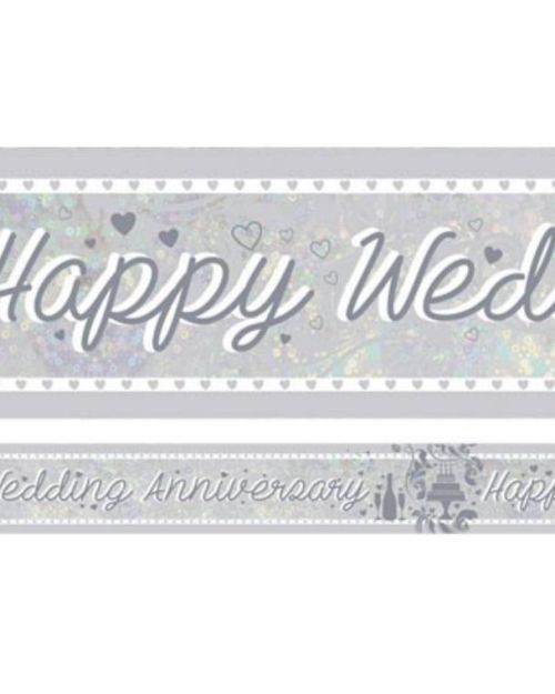 Foil Happy Wedding Anniversary Banner