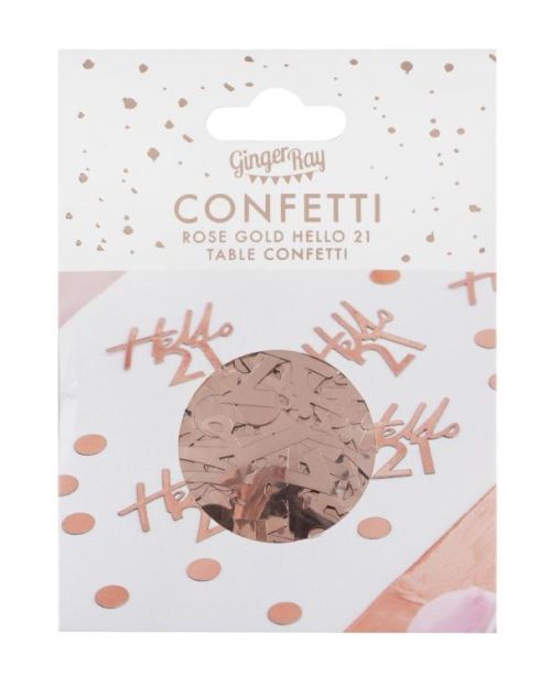 Hello 21 Rose Gold Confetti