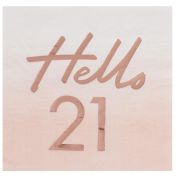 Hello 21 Rose Gold Napkins 16pk
