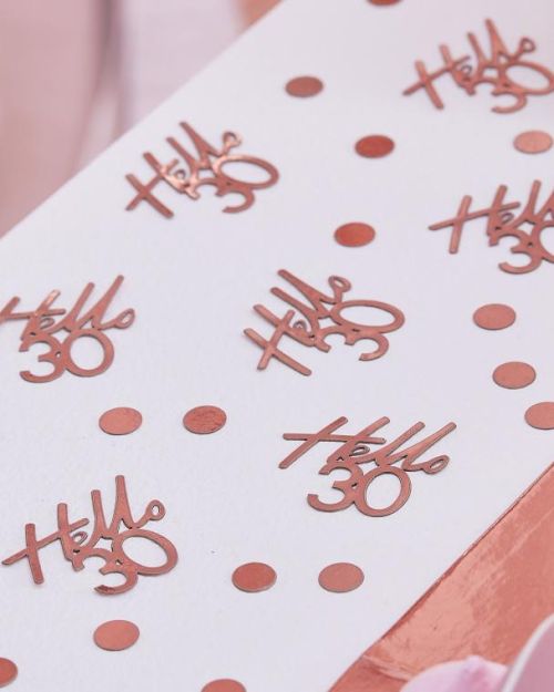 Hello 30 Rose Gold Confetti