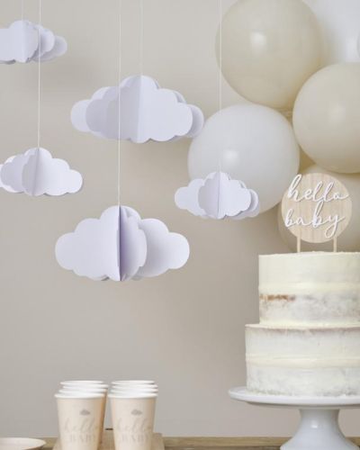 Hello Baby 3D Hanging Cloud Decorations