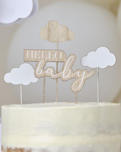 Hello Baby Cloud Cake Topper Set