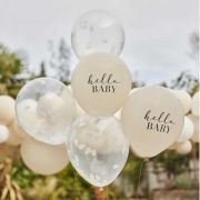 Hello Baby Confetti Balloons 5pk