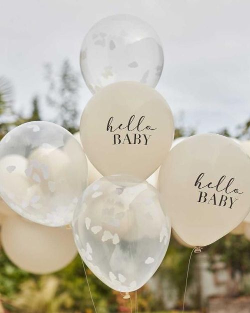Hello Baby Confetti Balloons 5pk