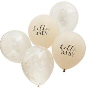 Hello Baby Confetti Balloons 5pk