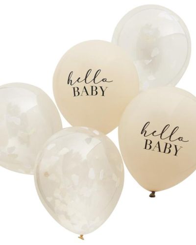 Hello Baby Confetti Balloons 5pk