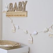 Hello Baby Macrame Rainbow & Clouds Bunting