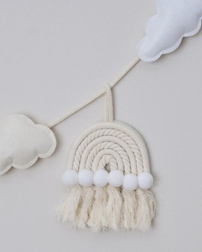 Hello Baby Macrame Rainbow & Clouds Bunting