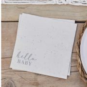 Hello Baby Neutral Baby Shower Napkins 16pk