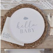 Hello Baby Neutral Baby Shower Plates 8pk