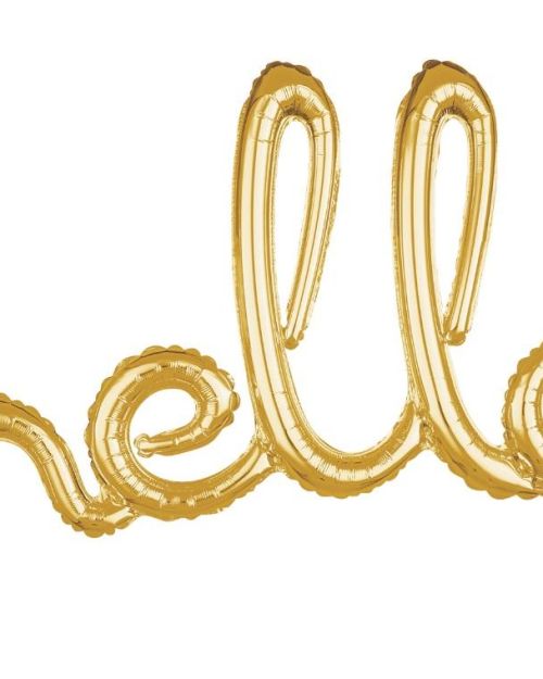Script Balloon Gold Hello