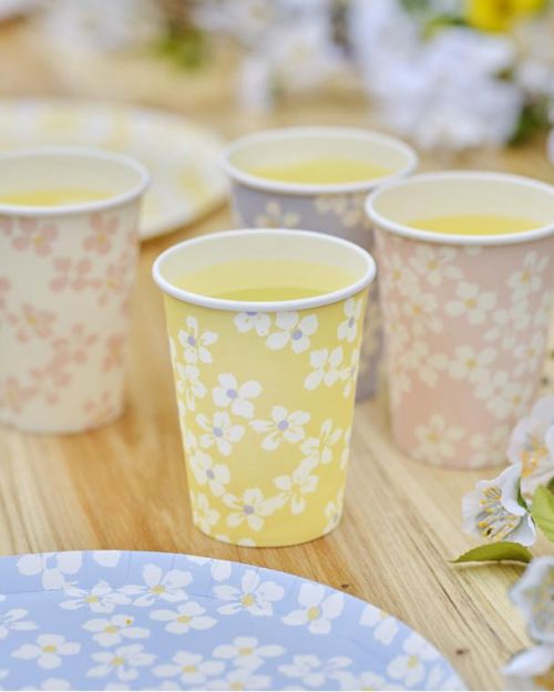 Hello Spring Floral Cups 8pk