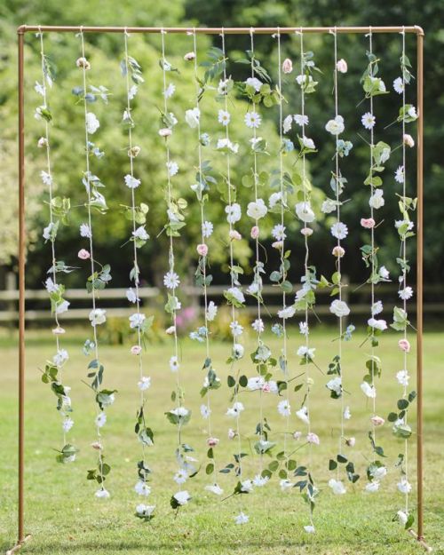 Hanging Flower Curtain Party Backdrop