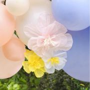 Hello Spring Pastel Balloon Arch with Flowers
