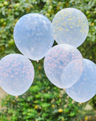 Hello Spring Flower Balloons 5pk