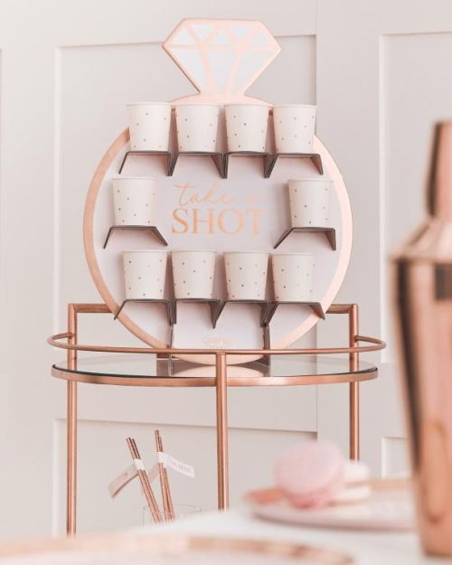 Hen Party Rose Gold Shot Wall