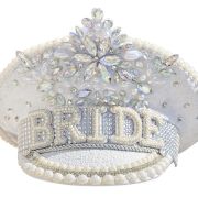 Hen Weekend Rhinestone & Pearl Bride Hat