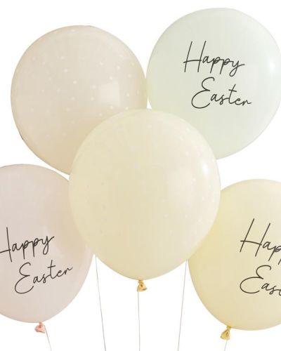 Hey Bunny Happy Easter Balloons 5pk