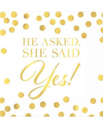 She Said Yes Beverage Napkins 16pk