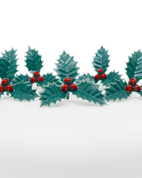 Holly & Berries Cake Decorations 5pk