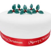 Holly & Berries Cake Decorations 5pk