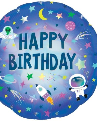 Holographic Outer Space Foil Balloon