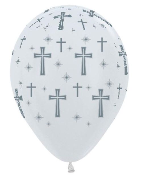 Holy Cross Balloons White 6pk