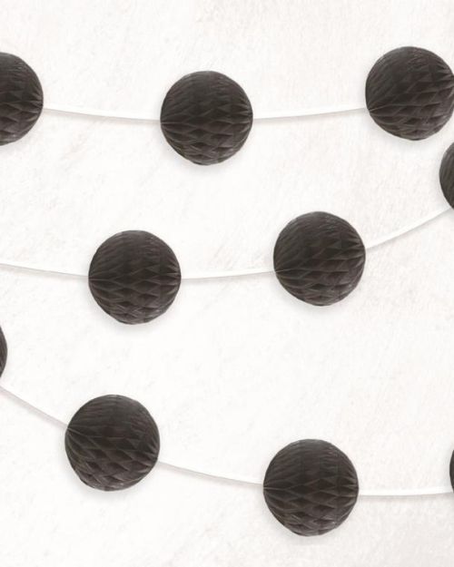 Honeycomb Ball Garland – Black