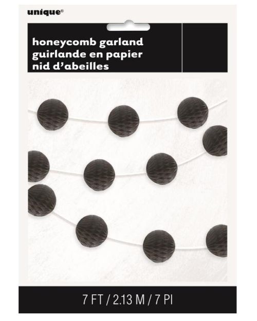 Honeycomb Ball Garland – Black