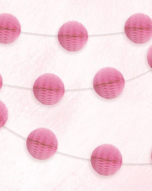 Honeycomb Ball Garland – Hot Pink