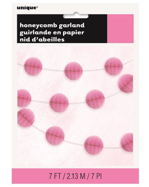 Honeycomb Ball Garland – Hot Pink