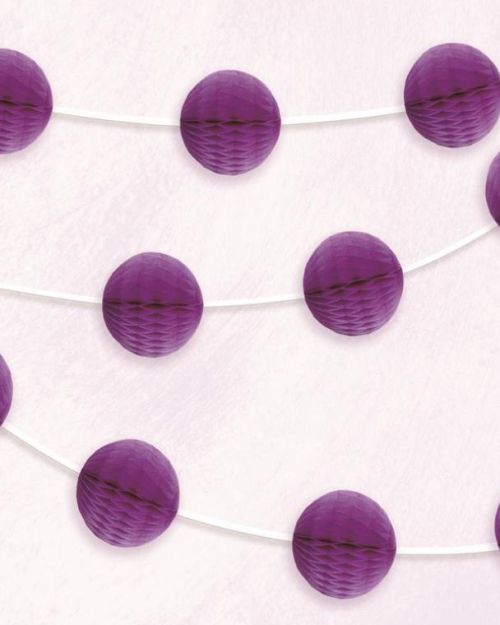 Honeycomb Ball Garland – Purple